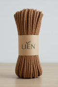 7mm 100% cotton braided cord in brown