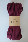 7mm cotton braided cord in burgundy